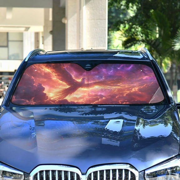 Phoenix Clouds Automotive Front Car Windshield Sun Shade Reflector Foldable for Front Fit for Cars Truck SUVs