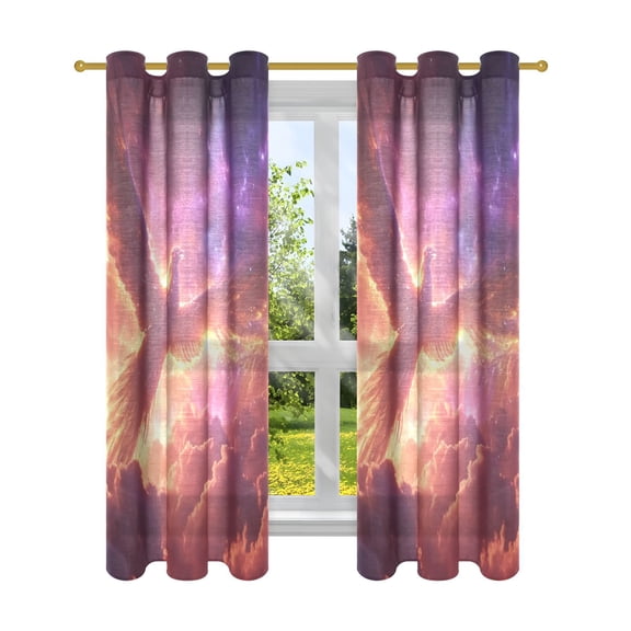 Phoenix Clouds Blackout Curtains Patio Door Curtains Window Decoration for Bedroom Living Room 2 Panels