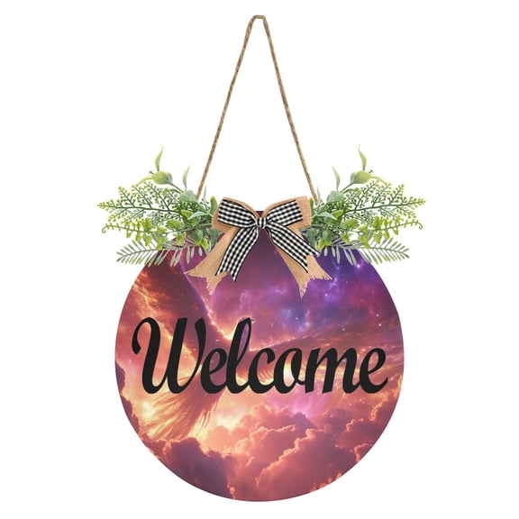Phoenix Clouds Welcome Sign for Front Door Wreath Door Sign for Farmhouse Porch Decoration Indoor Outdoor