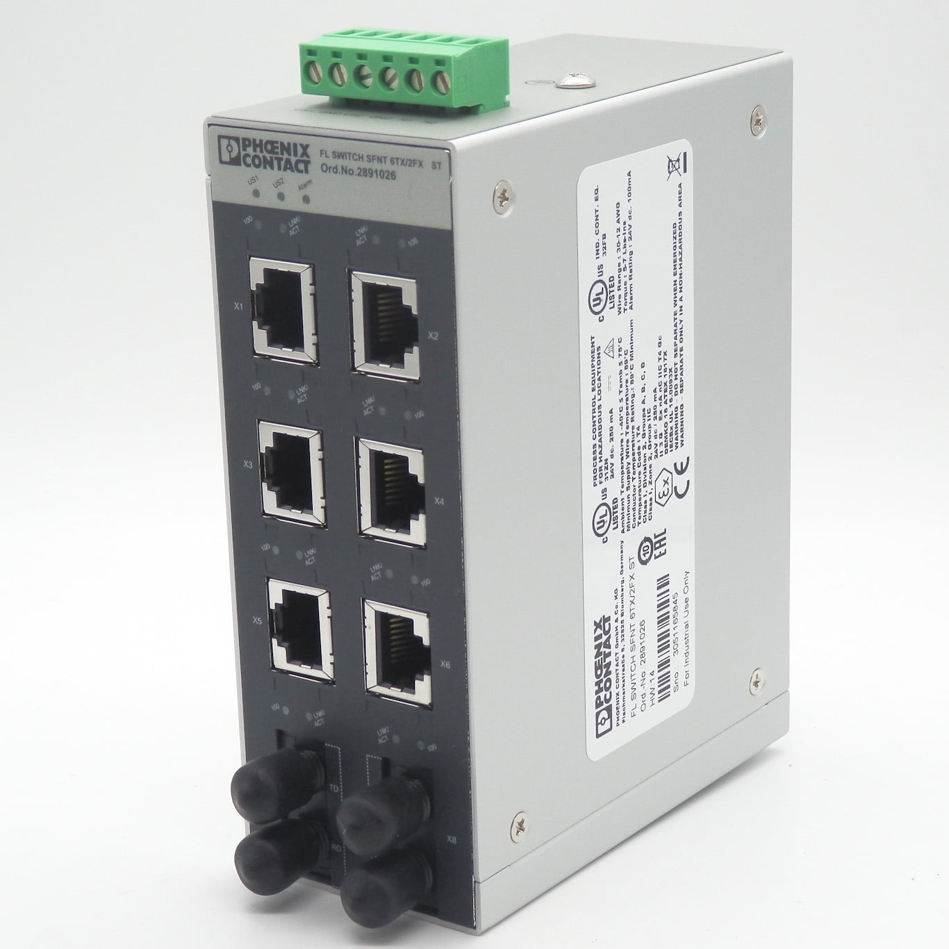 Phoenix Contact 2891026 FL SWITCH SFNT 6TX/2FX ST Industrial Ethernet Switch
