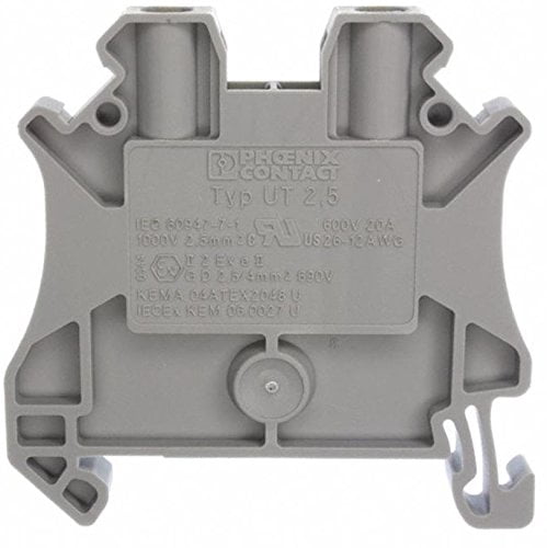 Phoenix Contact, 3044076, UT 2,5 Feed-Through Terminal Block, 1000 V ...