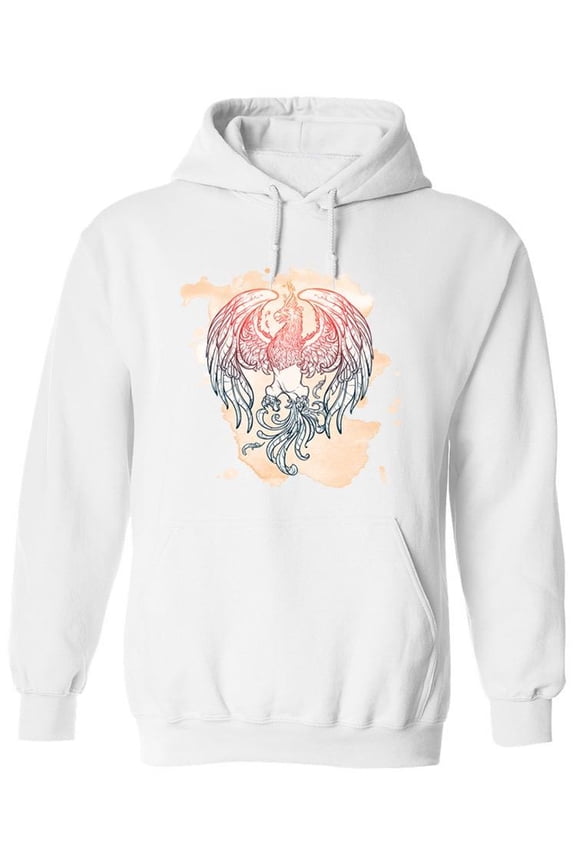 Phoenix Design Hoodie Men - Men Hoodie, White, Medium