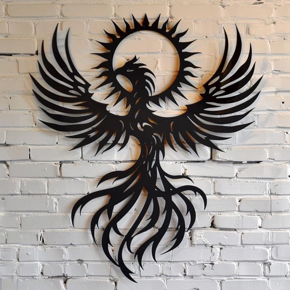 Phoenix Design Metal Wall Sculpture Sun Style Decorative Wall Art