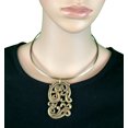thumbnail image 1 of Phoenix Dragon Bronze Tone Bangle Choker Pendant Necklace Ladies Adult Female Women, 1 of 2