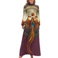 thumbnail image 1 of Phoenix Emblem Design Women's Long Dress Long Sleeves Dress Vintage Dresses Party Maxi Dress High Waist Dress, 1 of 4