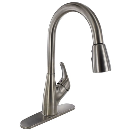 Phoenix Faucets by Valterra PF231461 Single-Handle Pull Down Hybrid Kitchen Faucet with Spray Shut-Off - Brushed Nickel