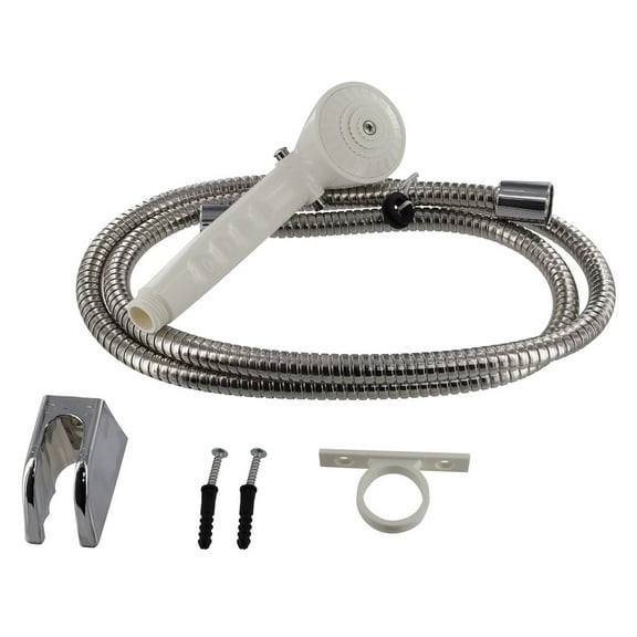Phoenix Faucets by Valterra PF276028 Single-Function Handheld Shower Kit with 60" Metal Hose and Trickle Shut-Off - White