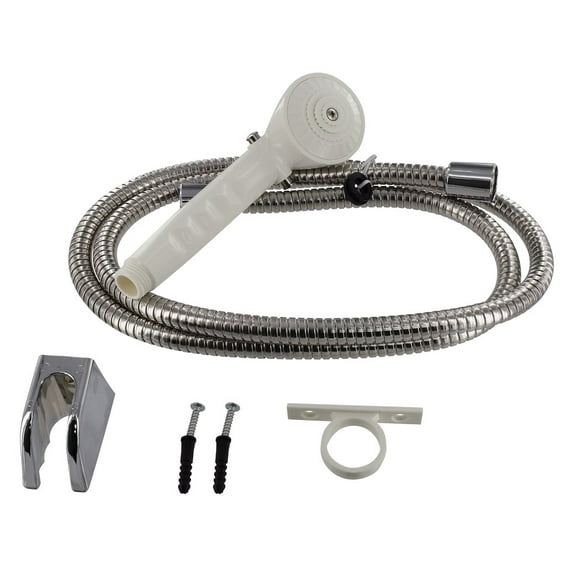 Phoenix Faucets by Valterra PF276028 Single-Function Handheld Shower Kit with 60" Metal Hose and Trickle Shut-Off - White