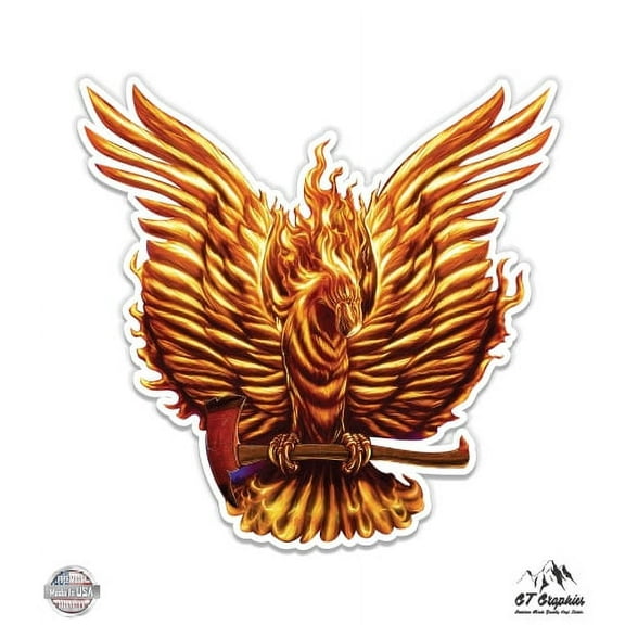 Phoenix Fire Bird - 3" Vinyl Sticker - For Car Laptop I-Pad Phone Helmet Hard Hat - Waterproof Decal