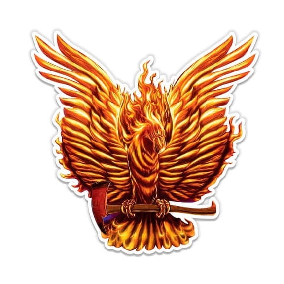 Phoenix Fire Bird - 5" Vinyl Sticker - For Car Laptop I-Pad - Waterproof Decal