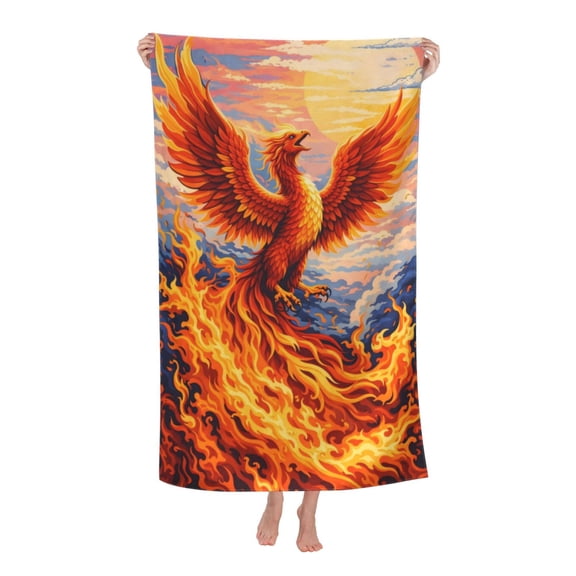 Phoenix Fire Myth Bath Towel Soft and Highly Absorbent for Adults