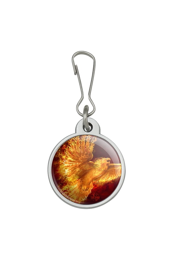 Phoenix Firebird Flaming Fire Bird Rising Fantasy Jacket Handbag Purse Luggage Backpack Zipper Pull Charm