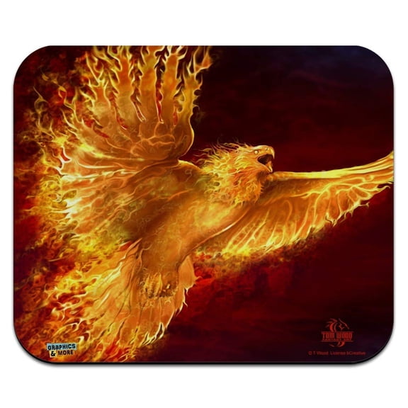 Phoenix Firebird Flaming Fire Bird Rising Fantasy Low Profile Thin Mouse Pad Mousepad