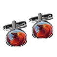 thumbnail image 1 of Phoenix - Firebird Mythological Creature Fantasy Round Cufflinks, 1 of 1