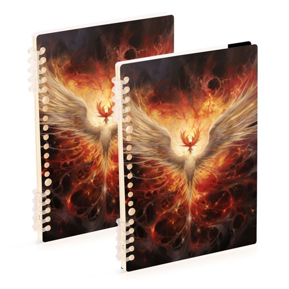 Phoenix Flames Notebook Detachable Coil Notebook Diary Plan Book A5 Size 60 Pages 1 Pack