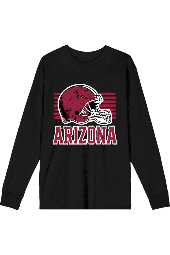 Phoenix Football Adult Black Crew Neck Long Sleeve Tee-Medium