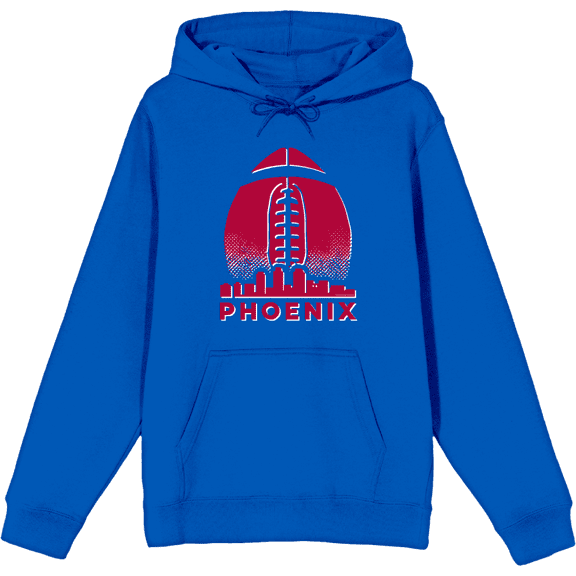 Phoenix Football Adult Blue Long Sleeve Hoodie-Medium