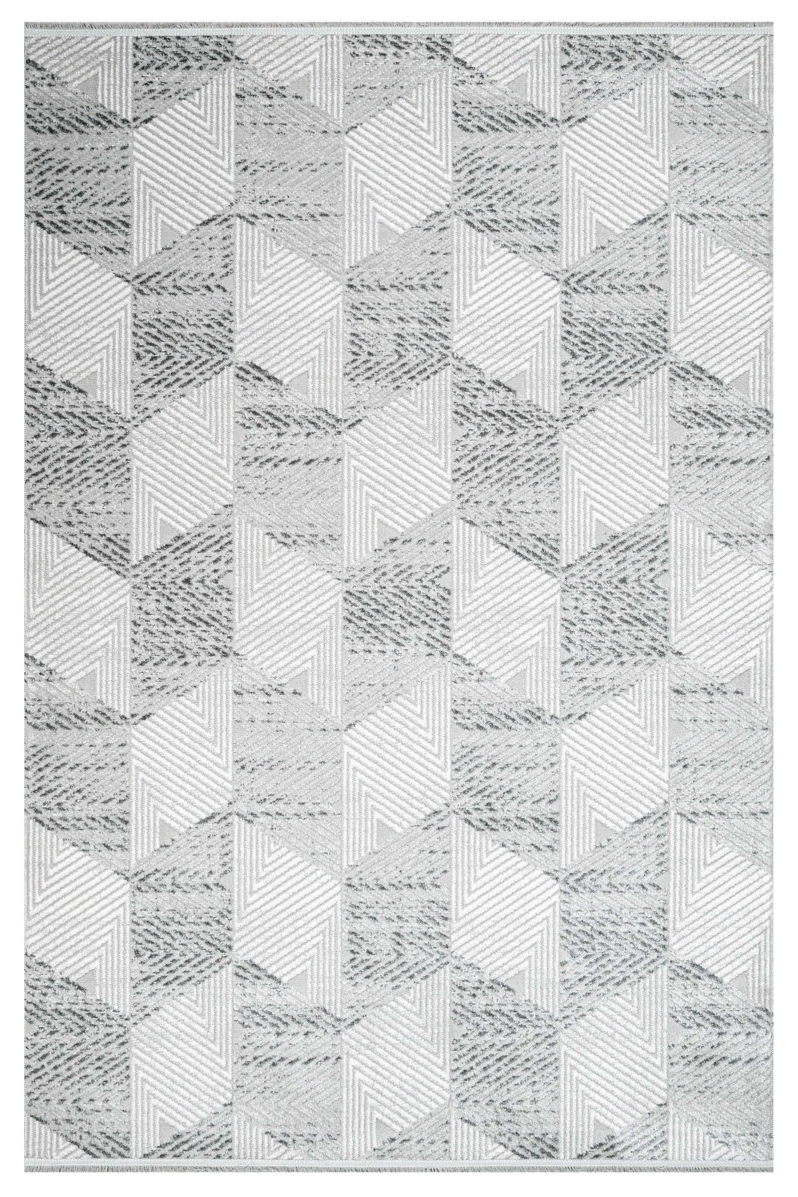 Phoenix Grey Geometric Acrylic Area Rugs for Living Room Jacquard ...