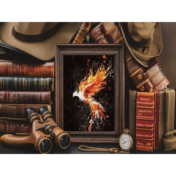 Phoenix In Flames Graffiti Punk Wall Art Poster, Unframed Size 8x12