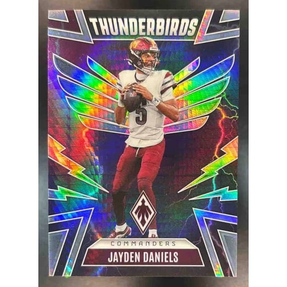 Panini Phoenix Jayden Daniels Washington Commanders #50 Thunderbirds Silver Hyper Prizm Football Card