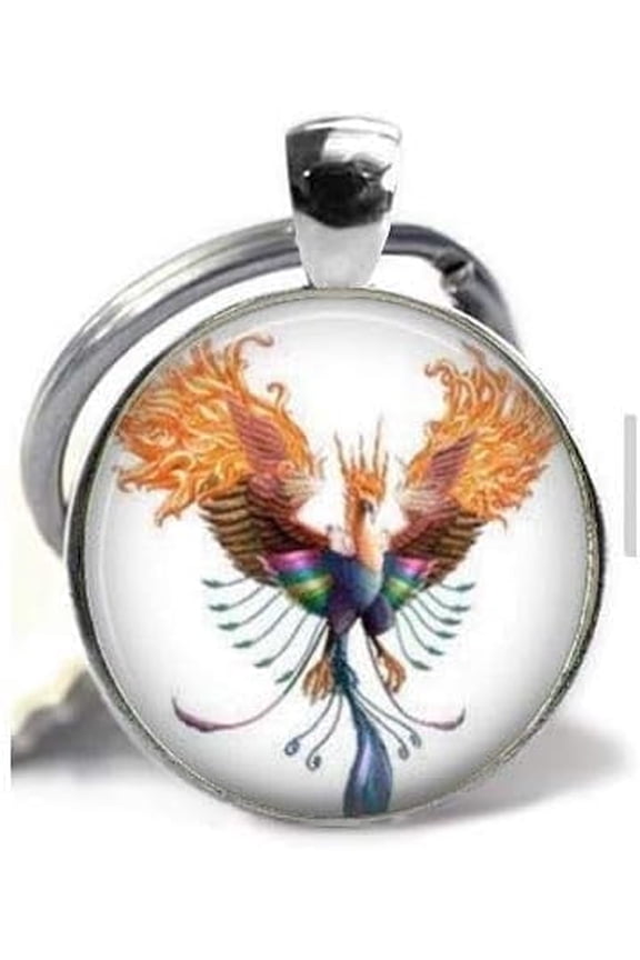 Phoenix Keychain Fire Bird Rise from The Ashes Reborn New Start Rising Phoenix Keychain