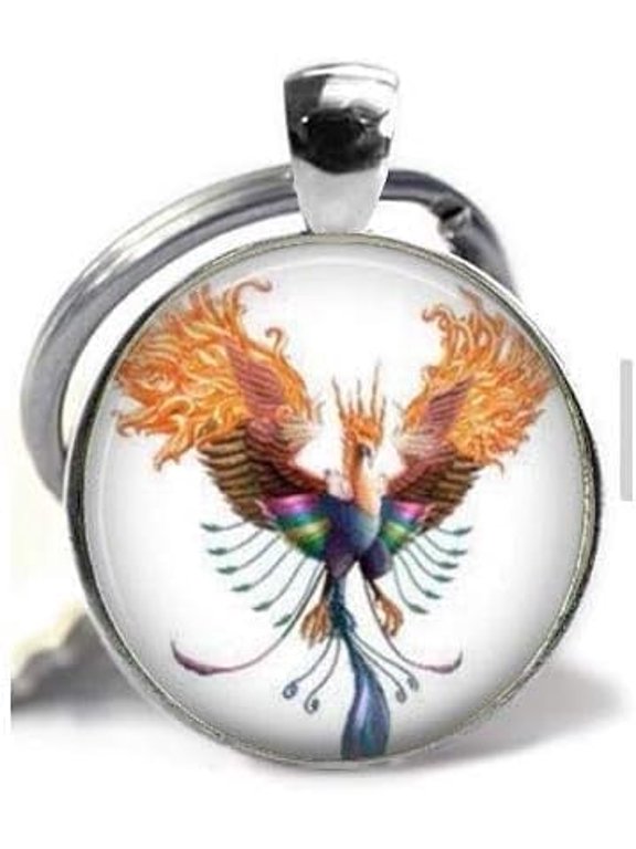 Phoenix Keychain Fire Bird Rise from The Ashes Reborn New Start Rising Phoenix Keychain