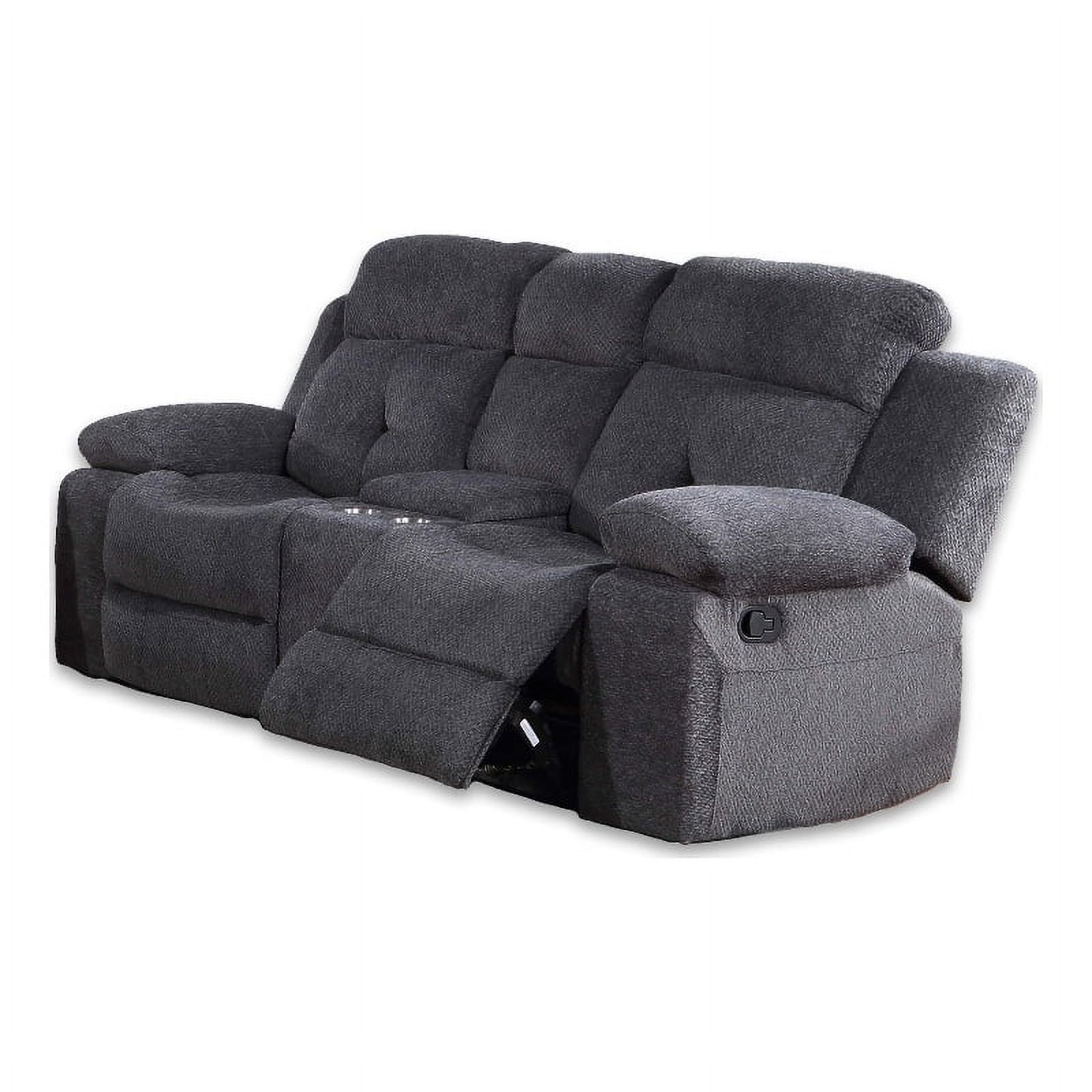 Phoenix Manual Recliner Loveseat Made with Wood / Chenille Fabric in