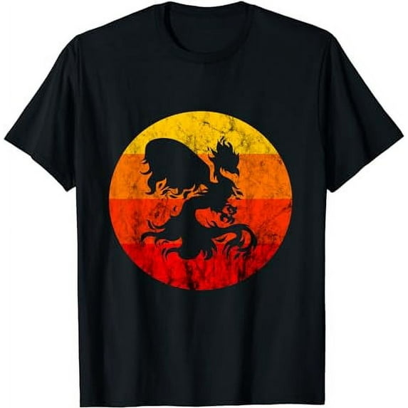 Phoenix Mythical Rebirth Fire Bird Vintage Retro Sunset T-Shirt