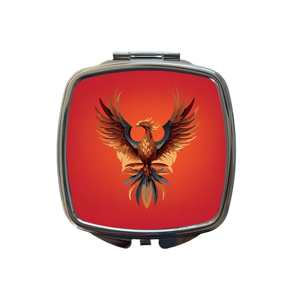 Phoenix Mythical Spiritual Bird Travel Makeup Handbag Purse Small Pocket Compact Mirror