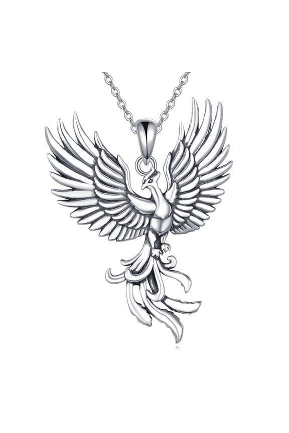 Phoenix Necklace 925 Sterling Silver Phoenix Pendant Necklace Phoenix Jewelry Gifts for Women Men