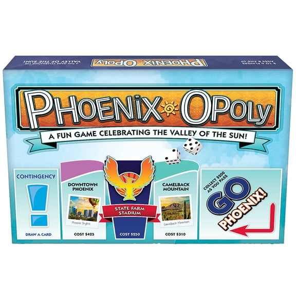 Late For The Sky: Phoenix-Opoly - City Themed Opoly-Style Board Game, Landmark Properties, Family Strategy, 2-6 Players, Traditional or 1hr Version