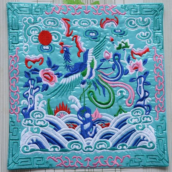 Phoenix Pattern Coasters Square Chinese Style Embroidered Dining Handicrafts Anti Scalding Tableware Doilies table mat