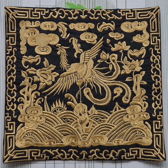 Phoenix Pattern Coasters Square Chinese Style Embroidered Dining Handicrafts Anti Scalding Tableware Doilies table mat
