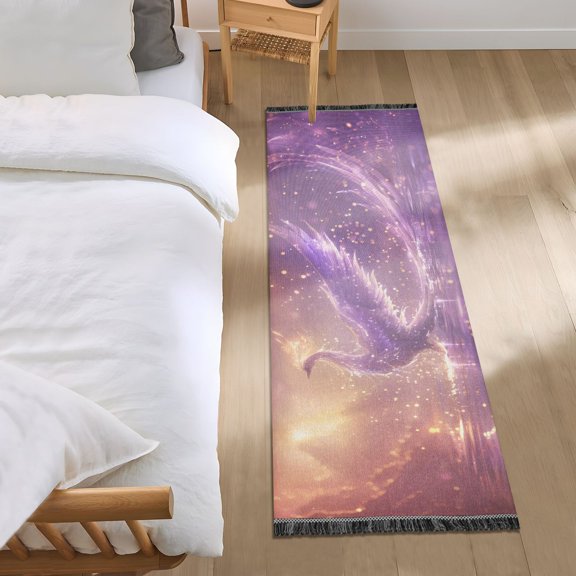 Phoenix Play Water Runner Area Rug 2x6 Soft Non-Slip Washable Bedside Carpet for Hallway Bedroom Living Room Home Decor
