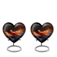 thumbnail image 1 of Phoenix Rebirth Blaze - Memorial Urn Small - Unique Keepsake Urn For Adult Female Ashes - Decorative Heart Small Urn 3 Inch, Set Of 2, 1 of 5