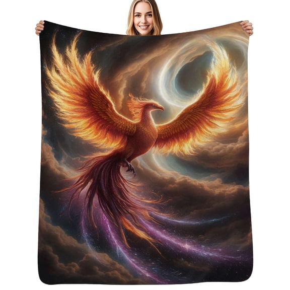 Phoenix Rising from Ashes Flannel Blanket Warm Soft Bedding Throws Winter Camping Chair Sofa Bed