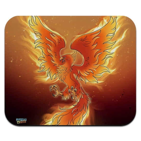 Phoenix Rising from The Flames Low Profile Thin Mouse Pad Mousepad