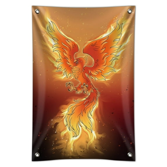 Phoenix Rising from the Flames Home Business Office Sign