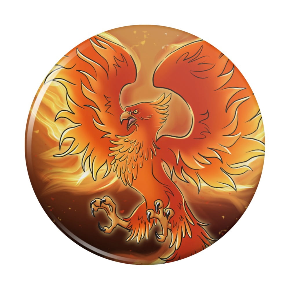 Phoenix Rising from the Flames Kitchen Refrigerator Locker Button ...