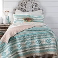 thumbnail image 1 of Phoenix Ruffle Turquoise Quilt Set, 1 of 6