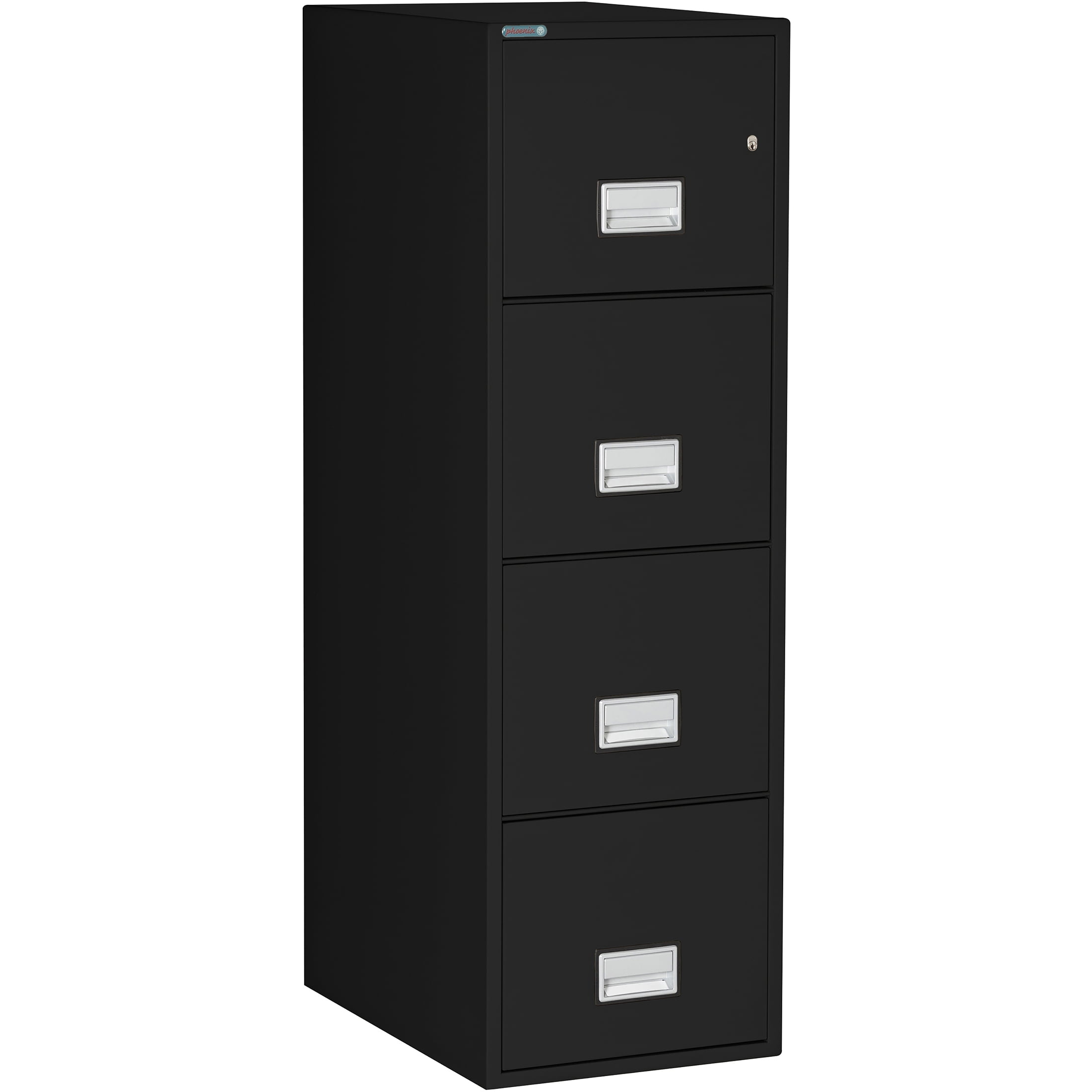 Phoenix Safe International B2372828 Vertical 25 in. 4-Drawer Letter Fire & Water Resistant File Cabinet, Black - LTR4W25B.