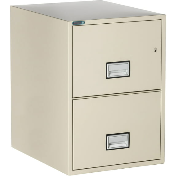 Phoenix Safe Vertical 25 inch 2-Drawer Legal Fireproof File Cabinet with Key Lock, Water Seal, Putty, LGL2W25P