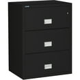 thumbnail image 1 of Phoenix Safe Lateral 31 inch 3-Drawer Fireproof File Cabinet with Key Lock, Water Seal, Black, LAT3W31B, 1 of 6