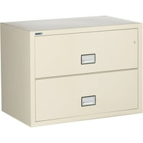 Phoenix Safe Lateral 38 inch 2-Drawer Fireproof File Cabinet with Key Lock, Water Seal, Putty, LAT2W38P