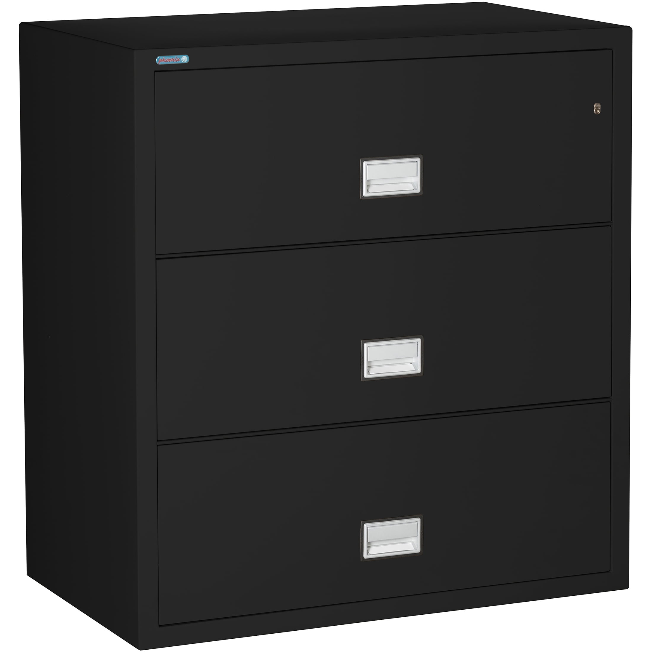 Phoenix Safe Lateral 38 inch 3-Drawer Fireproof File Cabinet with Key ...