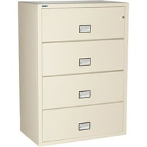 Phoenix Safe Lateral 38 inch 4-Drawer Fireproof File Cabinet with Key Lock, Water Seal, Putty, LAT4W38P