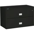 thumbnail image 1 of Phoenix Safe Lateral 44 inch 2-Drawer Fireproof File Cabinet with Key Lock, Water Seal, Black, LAT2W44B, 1 of 5