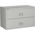 thumbnail image 1 of Phoenix Safe Lateral 44 inch 2-Drawer Fireproof File Cabinet with Key Lock, Water Seal, Gray, LAT2W44LG, 1 of 5