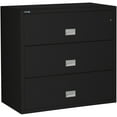 thumbnail image 1 of Phoenix Safe Lateral 44 inch 3-Drawer Fireproof File Cabinet with Key Lock, Water Seal, Black, LAT3W44B, 1 of 5