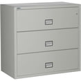 thumbnail image 1 of Phoenix Safe Lateral 44 inch 3-Drawer Fireproof File Cabinet with Key Lock, Water Seal, Gray, LAT3W44LG, 1 of 5
